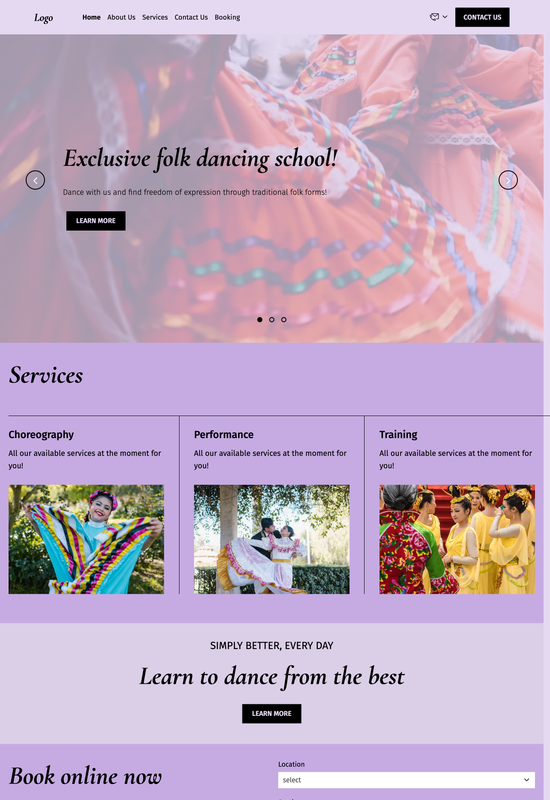 folk dance studio template preview