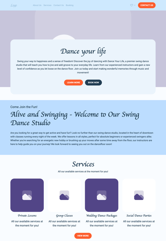 swing dance studio template preview
