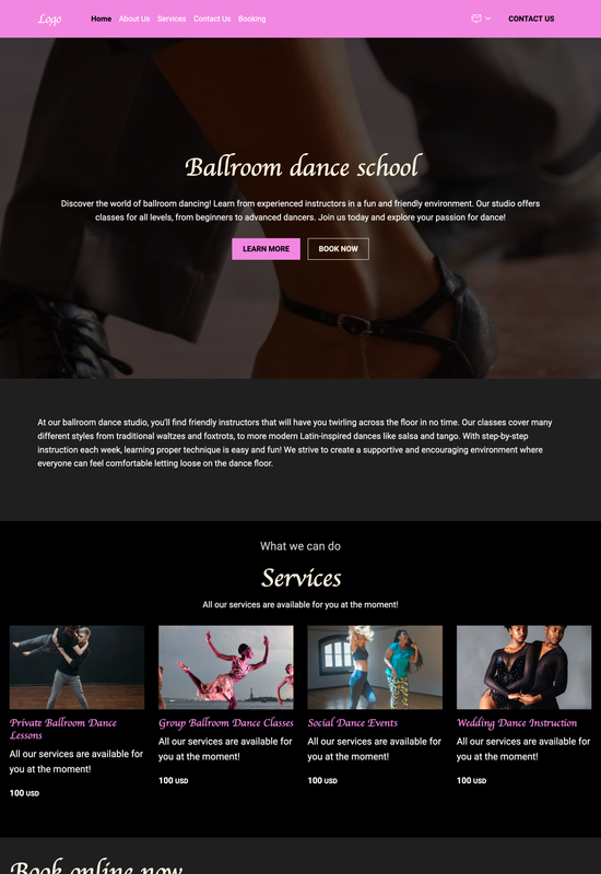 ballroom dance studio  template preview