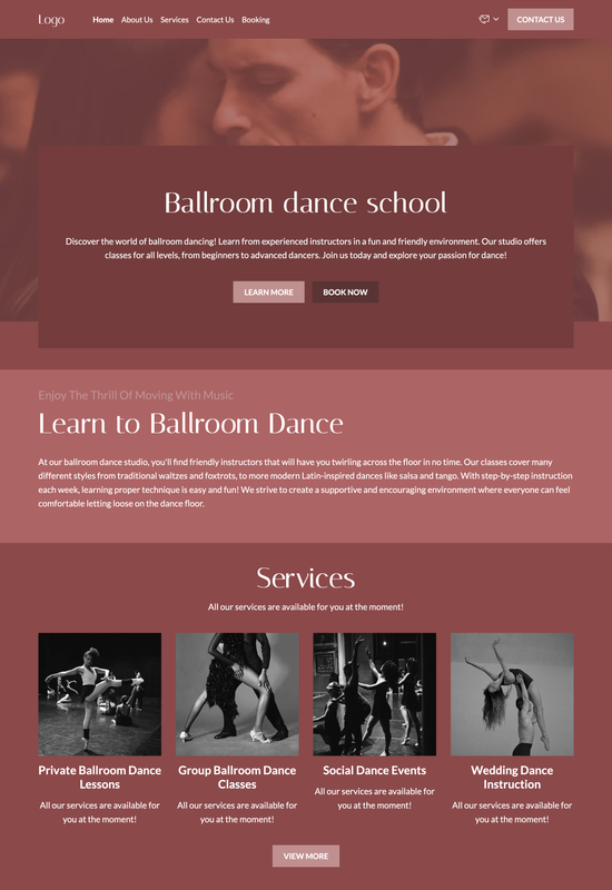 ballroom dance studio  template preview
