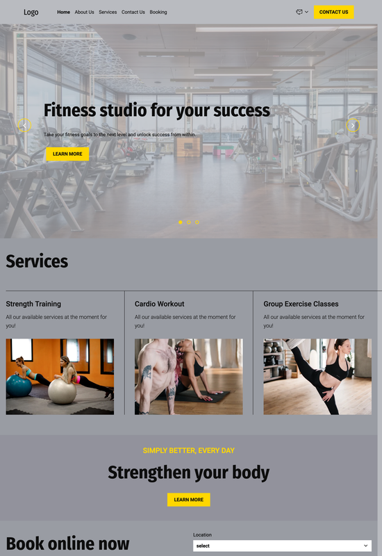 vista previa de la plantilla de estudio de fitness