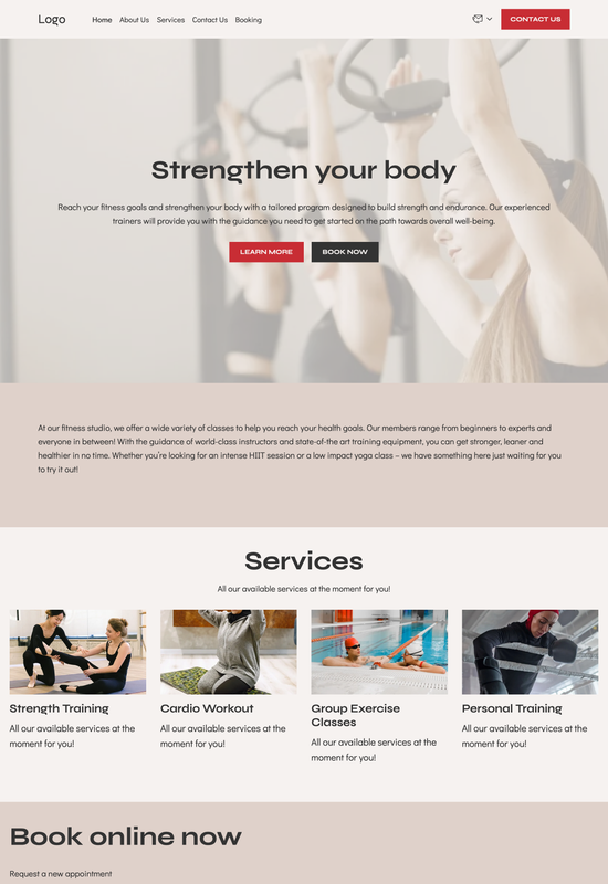 fitness studio template preview