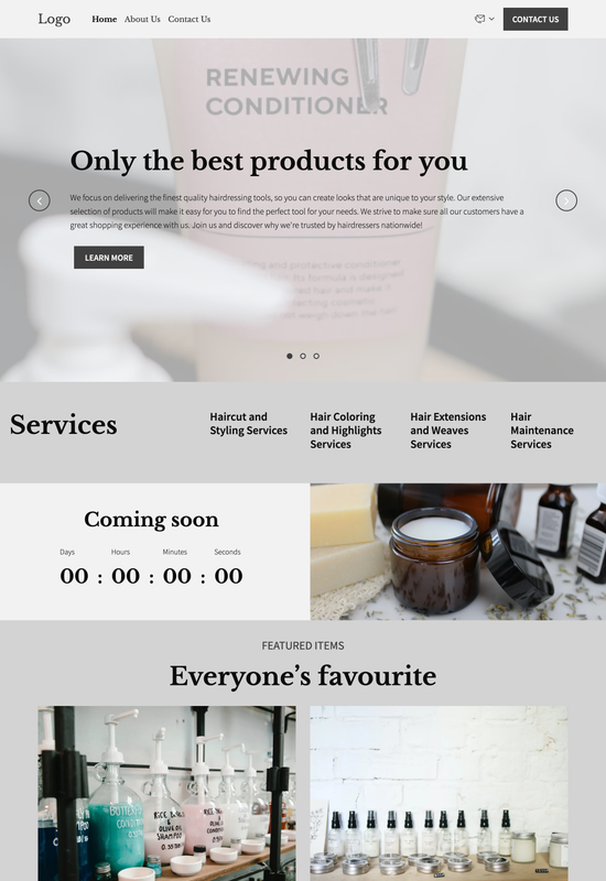 hairdressing tools store template preview