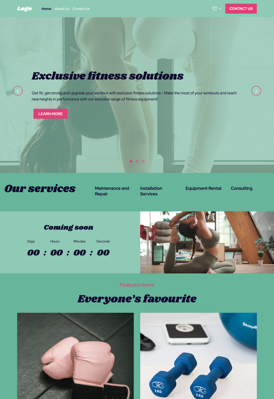 Vista previa de la plantilla de tienda de equipos de fitness