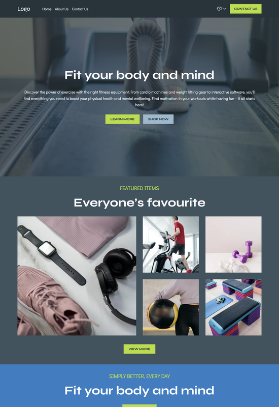 fitness equipment store template preview