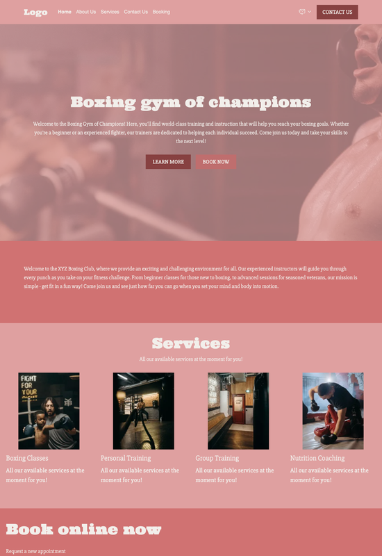 boxing club template preview
