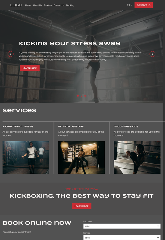 kickboxing club template preview