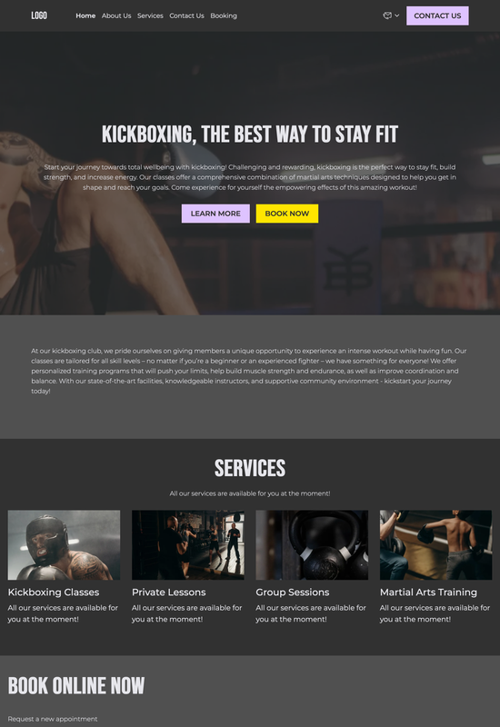 kickboxing club template preview