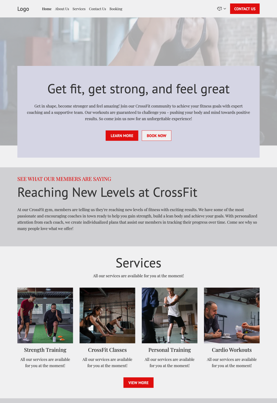 CrossFit gym template preview