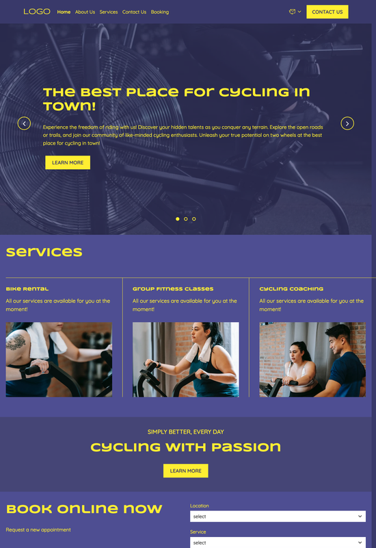 cycling studio template preview