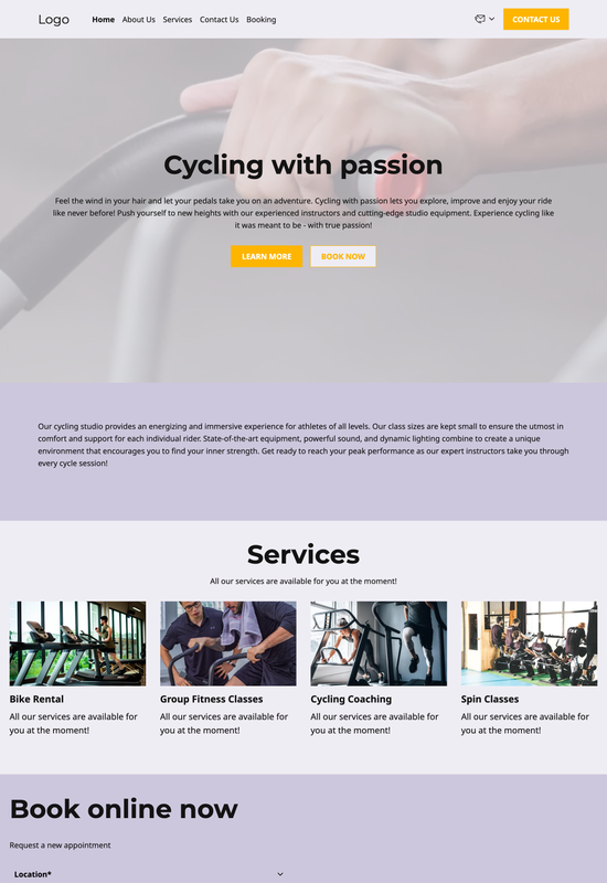cycling studio template preview