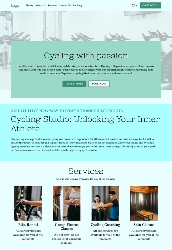 cycling studio template preview