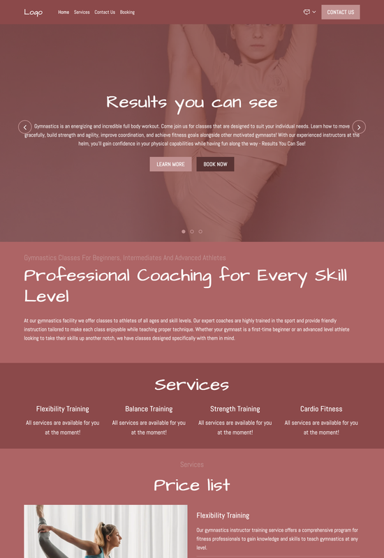 gymnastics instructor template preview
