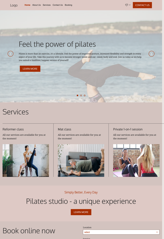 Pilates studio template preview