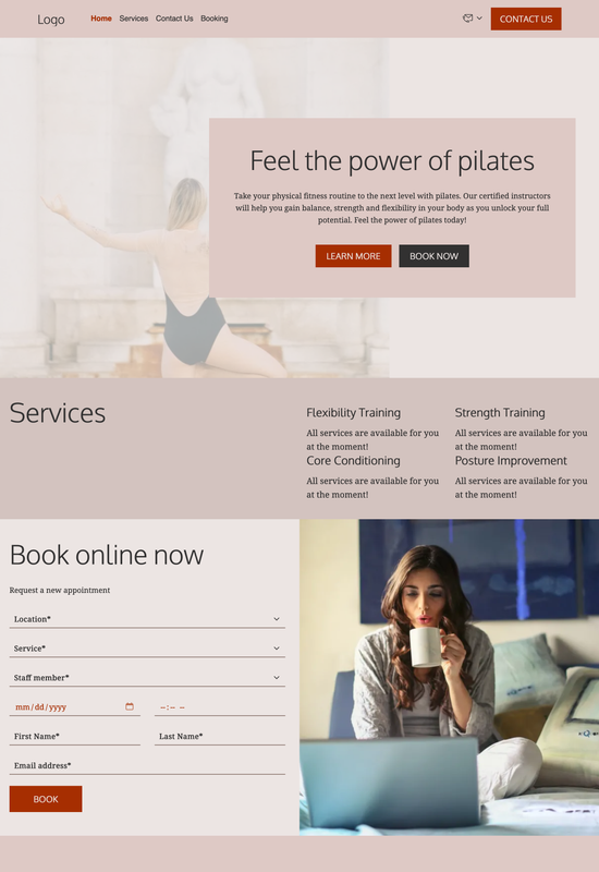 Pilates instructor template preview