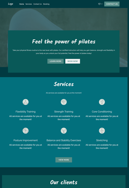 Pilates instructor template preview