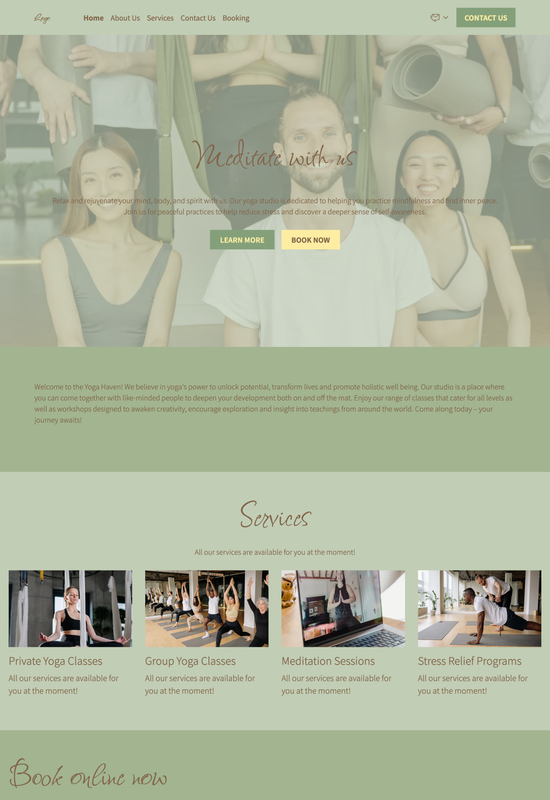 yoga studio template preview