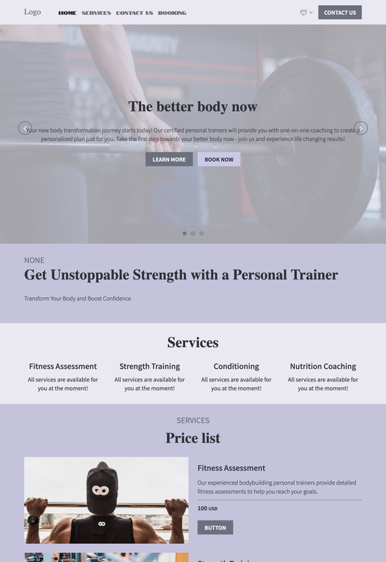 bodybuilding personal trainer template preview