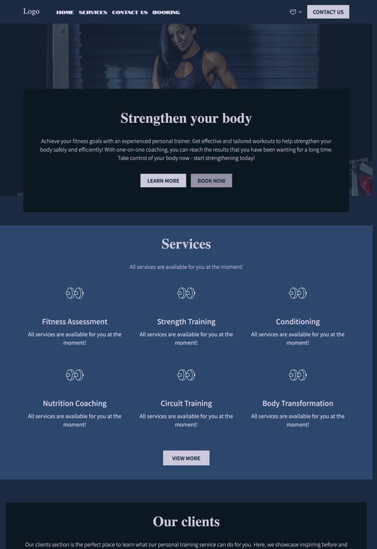 bodybuilding personal trainer template preview