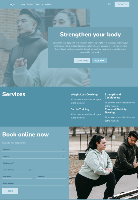 HIIT personal trainer template preview