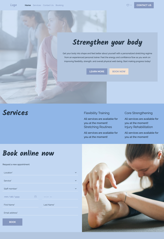 stretching personal trainer template preview