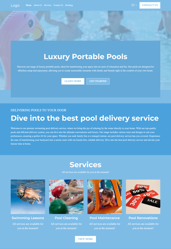 swimming pool template preview