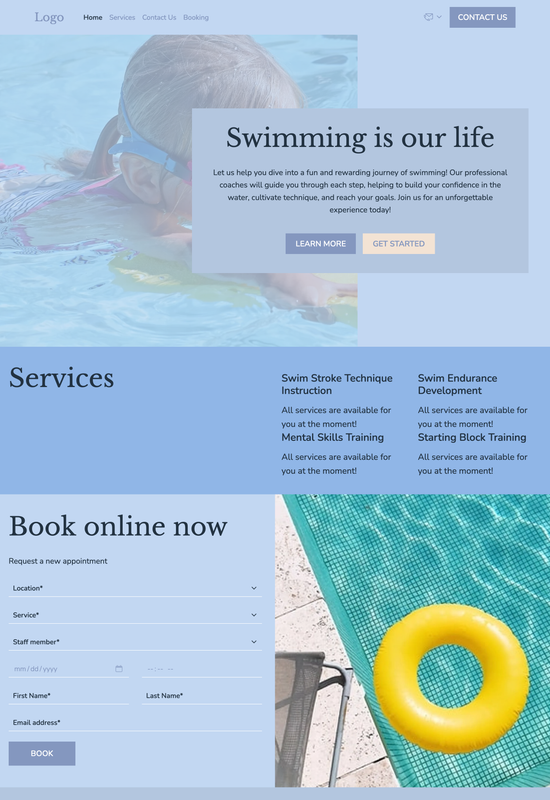 swimming coach template preview