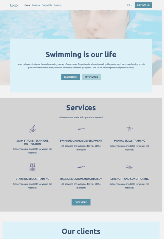 swimming coach template preview