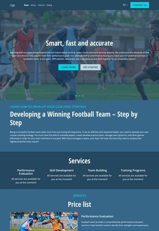 football coach template preview