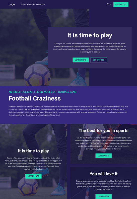 Anteprima del modello di blog di calcio