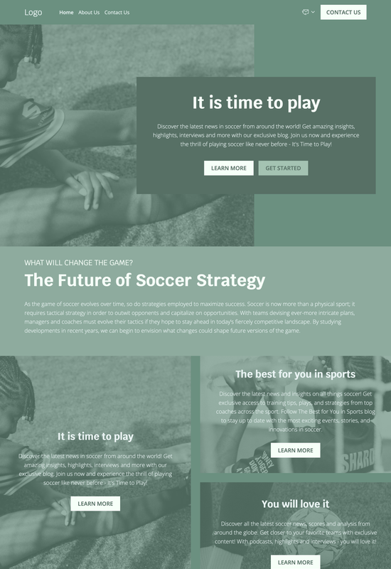 Vista previa de la plantilla de blog de fútbol