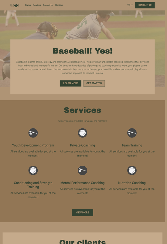 baseball coach template preview