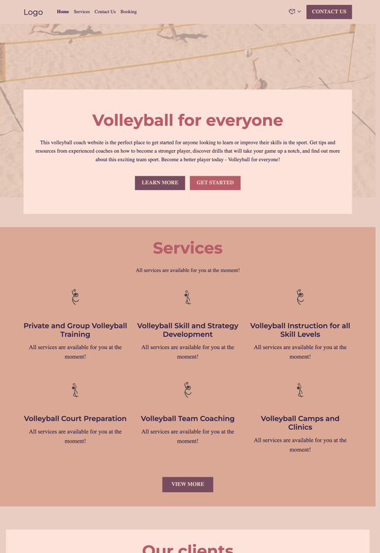 vista previa de la plantilla de entrenador de voleibol