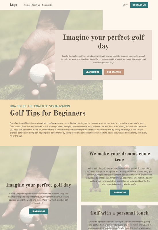 Anteprima del modello di blog di golf