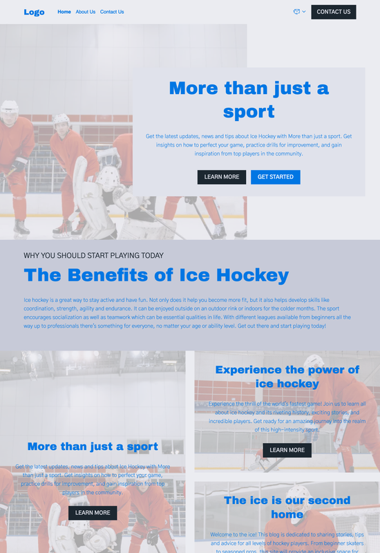 ice hockey blog template preview