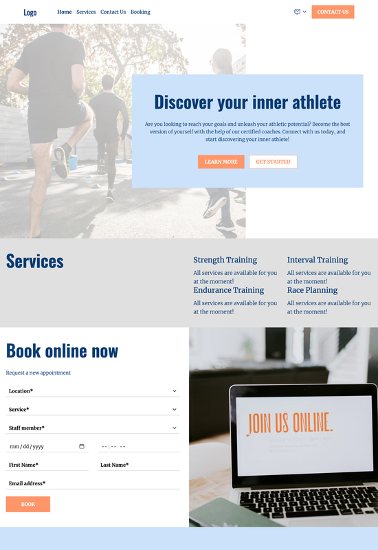 running coach template preview