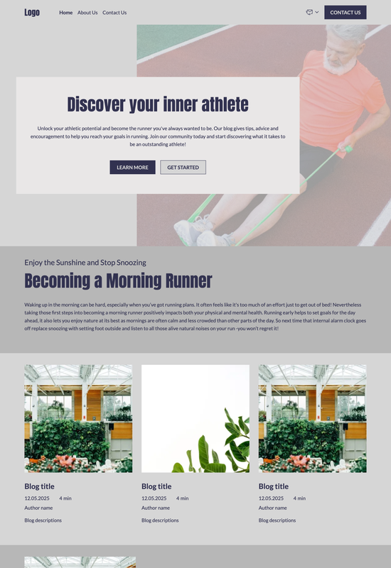 running blog template preview