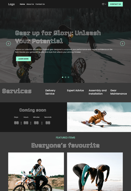Anteprima del modello per negozio di attrezzature e accessori per sport estremi