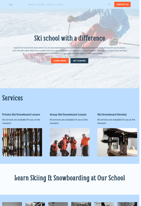 snowboarding & ski school template preview