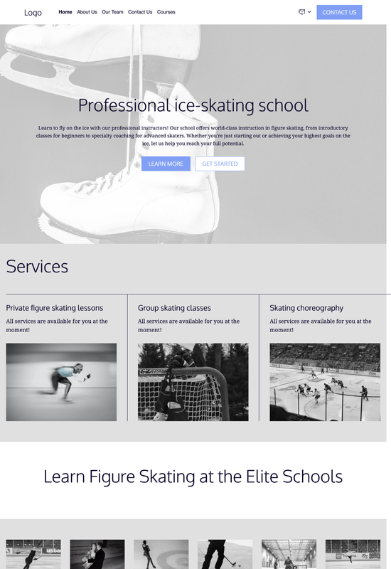 figure skating school template preview