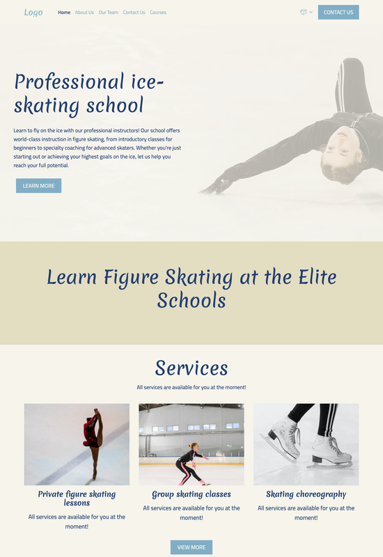 figure skating school template preview