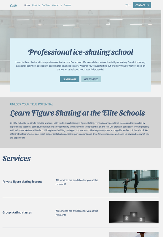 figure skating school template preview