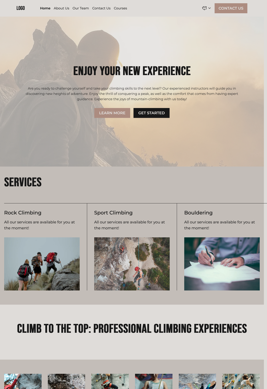 climbing school template preview