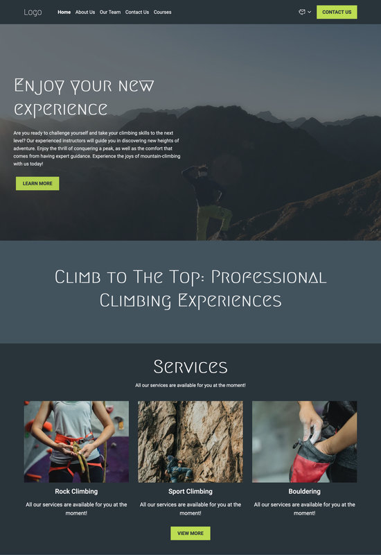 climbing school template preview