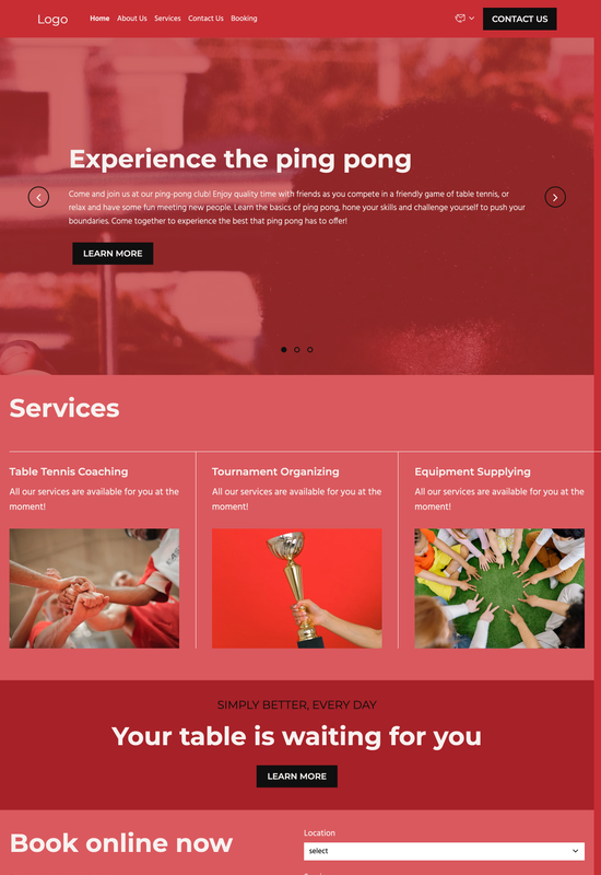 ping pong club template preview