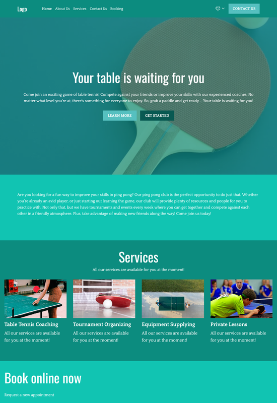 ping pong club template preview
