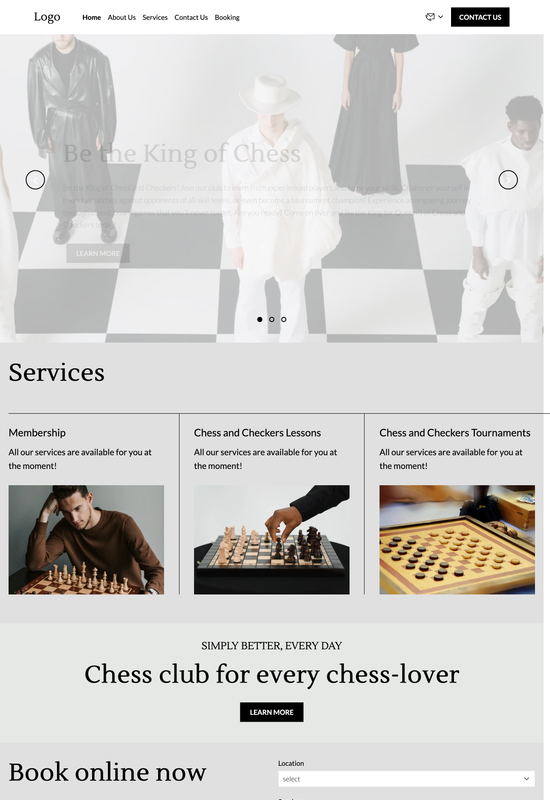chess and checkers club template preview