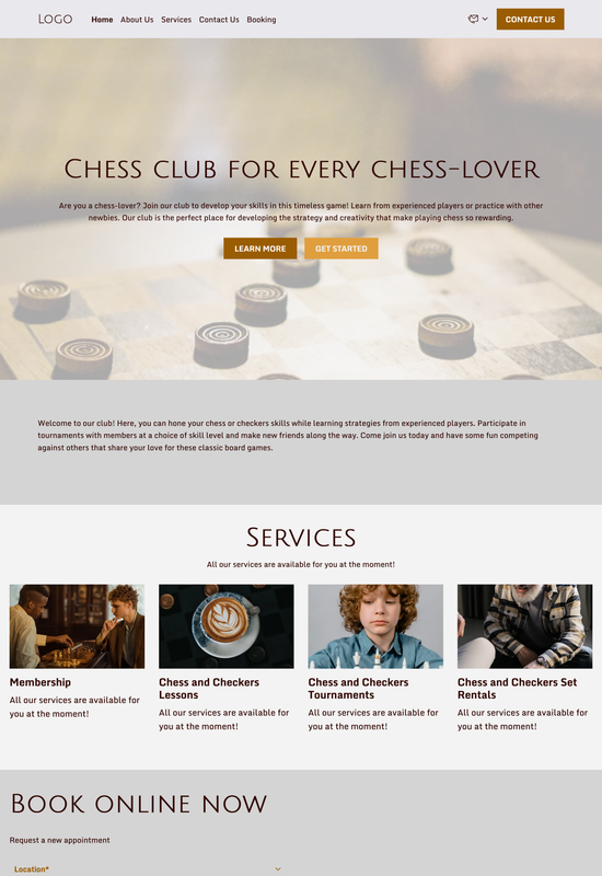 chess and checkers club template preview