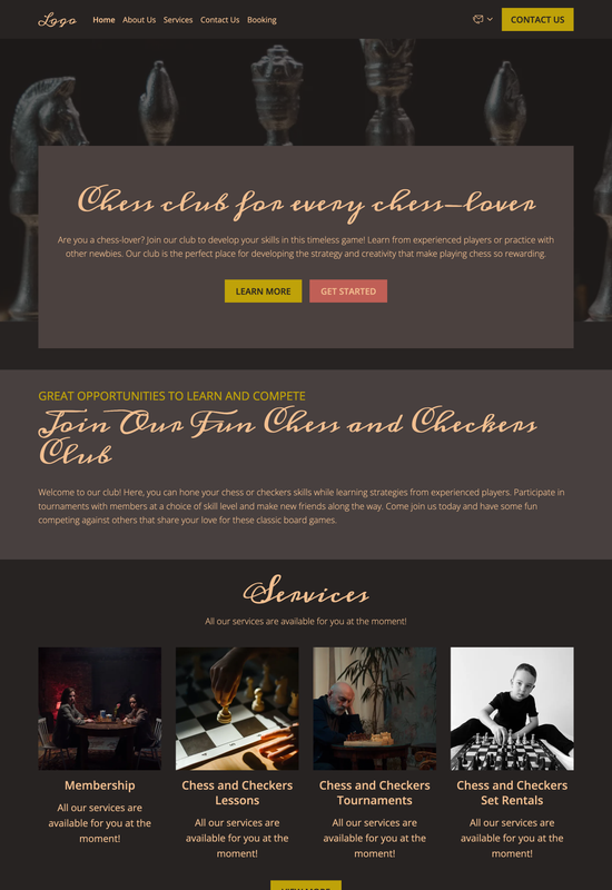 chess and checkers club template preview