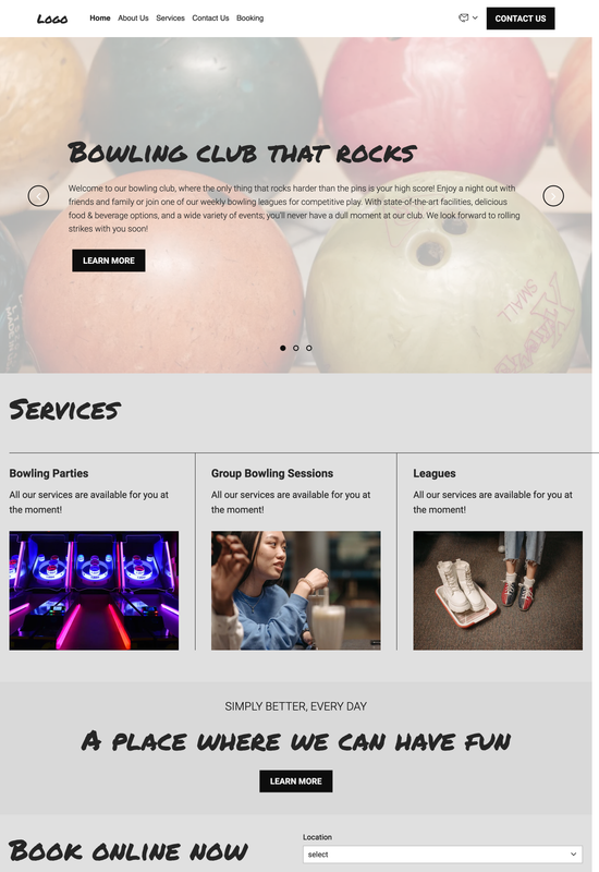 bowling club template preview